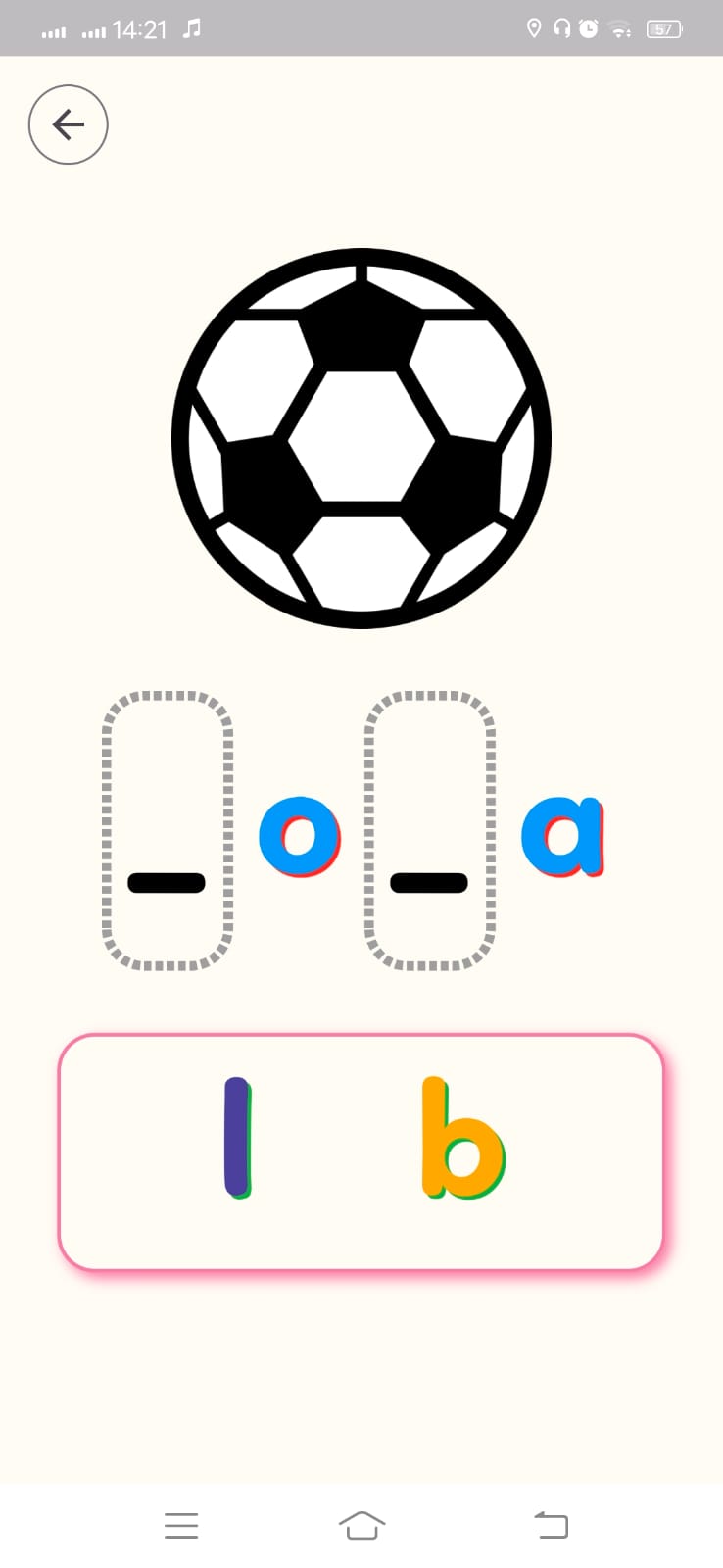 Tampilan game puzzle kata